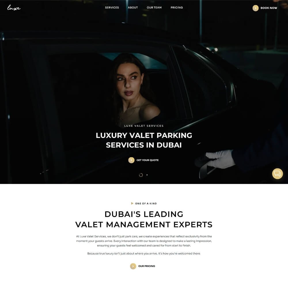 Luxe Valet Services Website